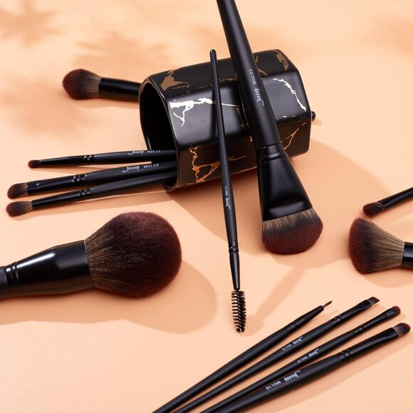 🆕 Women Black Full Makeup Brushes Set Professional Vegan Foundation Concealer - Picture 8 of 8